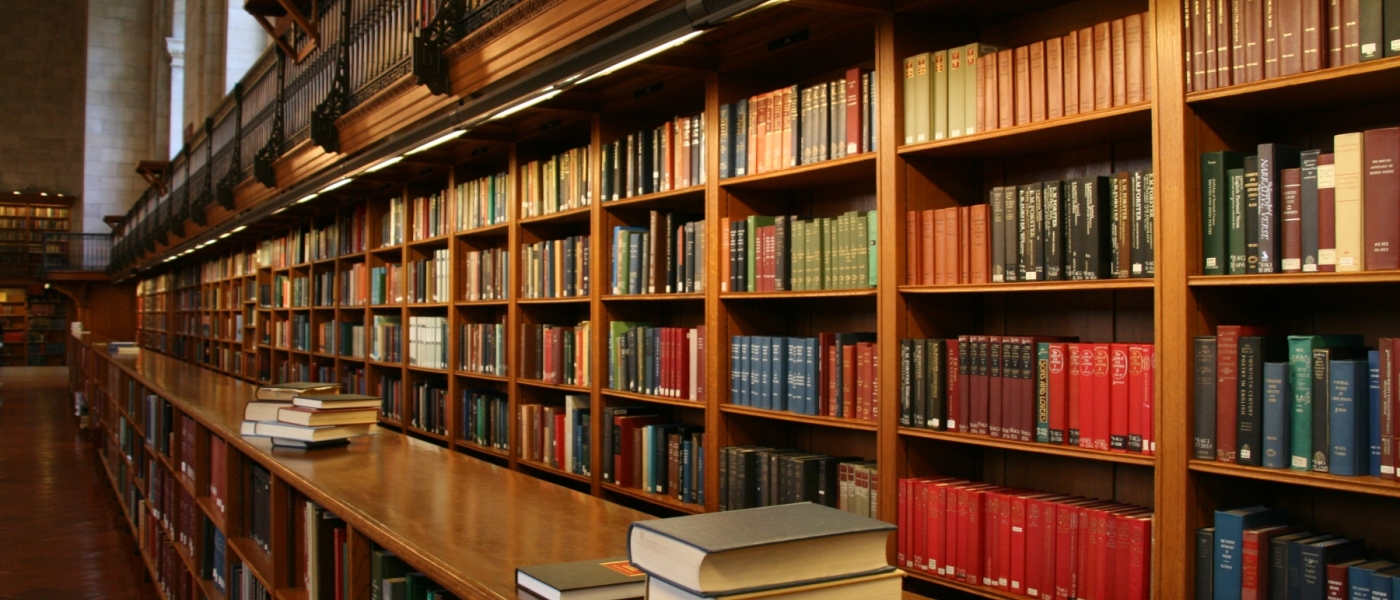 Large library with many books