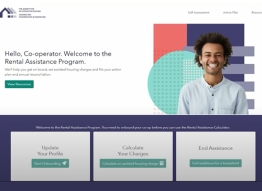 Photo showing the landing page of the Rental Assistance Online portal